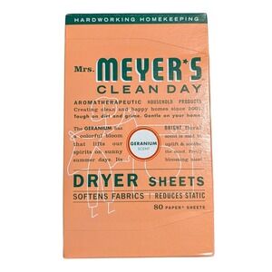 Mrs. Meyer's Clean Day Dryer Sheets Geranium Scent 80 Count Laundry Softener